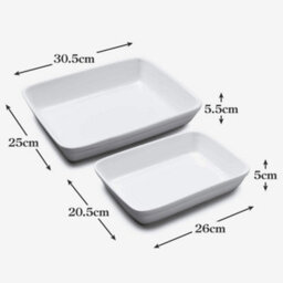 W.M Bartleet & Sons Wm Bartleet & Sons Porcelain Traditional Lasagne Dishes, Set Of 2 - thumbnail 4