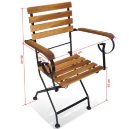 Berkfield Folding Garden Chairs 2 Pcs Steel And Solid Acacia Wood - thumbnail 7