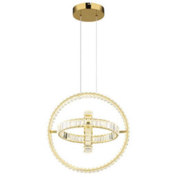Luminosa Lighting Luminosa Neil Pendant Ceiling Light Gold Colors K5 Crystals 3X Led Dimmable 2700-6000K - thumbnail 3