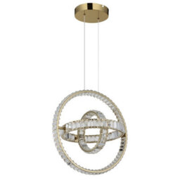 Luminosa Lighting Luminosa Neil Pendant Ceiling Light Gold Colors K5 Crystals 3X Led Dimmable 2700-6000K - thumbnail 2
