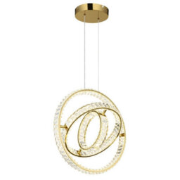 Luminosa Lighting Luminosa Neil Pendant Ceiling Light Gold Colors K5 Crystals 3X Led Dimmable 2700-6000K - thumbnail 7