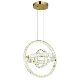Luminosa Lighting Luminosa Neil Pendant Ceiling Light Gold Colors K5 Crystals 3X Led Dimmable 2700-6000K - thumbnail 6