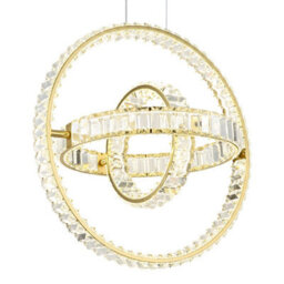 Luminosa Lighting Luminosa Neil Pendant Ceiling Light Gold Colors K5 Crystals 3X Led Dimmable 2700-6000K - thumbnail 4
