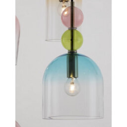 Luminosa Lighting Luminosa Murano Cluster Pendant Ceiling Light Glossy Dark Green, Blue Grey Pink, Orange, Sandy Gold E14 5X5W - thumbnail 3