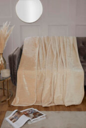 Rapport Home Dyed Mink Faux Fur Polyester Soft Cosy Plain Throw (150X200) Cream