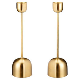 Urbn-Living Urbnliving 35Cm Gold Metal Taper Candlestick Bell Candle Holder Stand Wedding Centrepiece Display