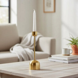 Urbn-Living Urbnliving 35Cm Gold Metal Taper Candlestick Bell Candle Holder Stand Wedding Centrepiece Display - thumbnail 4