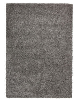 Grey Plain Shaggy Rug, Stain-Resistant Modern Rug, Grey Shaggy Rug For Bedroom, Livingroom, & Diningroom-200Cm X 290Cm - image 1