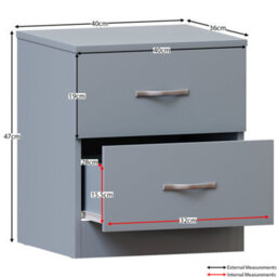 Lassic Vida Designs Riano 4 Piece Bedroom Set (2 Drawer Bedside Chest, 4 Drawer Chest, 3 Door 2 Drawer Mirrored Wardrobe), Grey - thumbnail 5