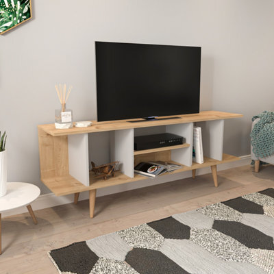 Decorotika Akya Tv Stand Tv Unit For Tvs Up To 65 Inch Sapphire Oak White - image 1