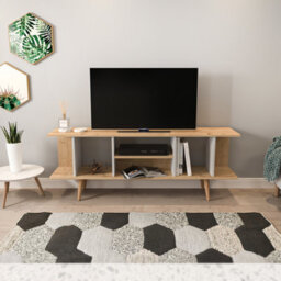 Decorotika Akya Tv Stand Tv Unit For Tvs Up To 65 Inch Sapphire Oak White - thumbnail 2