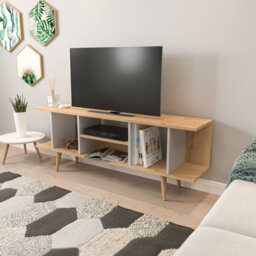Decorotika Akya Tv Stand Tv Unit For Tvs Up To 65 Inch Sapphire Oak White - thumbnail 3