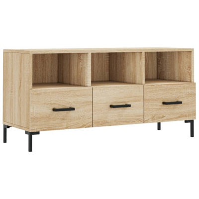 Berkfield Sturdy Tv Cabinet Sonoma Oak 102X36X50 Cm Engineered Wood - image 1