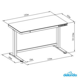 Loops Ergonomic Electric Sit & Stand Desk With Usb Ports And Twin Monitor Bracket - 1200 X 600mm - thumbnail 4