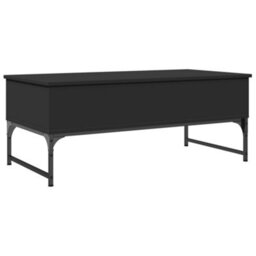 Walplus Coffee Table Black 100X50X40 Cm Engineered Wood And Metal - thumbnail 2