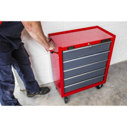 Sealey American Pro Rollcab 5 Drawer - Red/grey - thumbnail 4