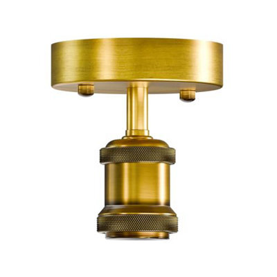 Single Head Fully Earth Ceiling Light Retro Semi Flush Mount E27 Lamp Holder Sconce Chandeliers Pendent Set - image 1