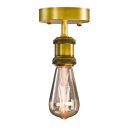 Single Head Fully Earth Ceiling Light Retro Semi Flush Mount E27 Lamp Holder Sconce Chandeliers Pendent Set - thumbnail 6