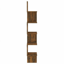 Vidaxl Wall Corner Shelf Smoked Oak 20X20X127.5 Cm Engineered Wood - thumbnail 4