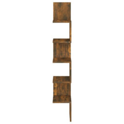 Vidaxl Wall Corner Shelf Smoked Oak 20X20X127.5 Cm Engineered Wood - thumbnail 3