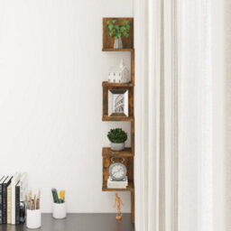 Vidaxl Wall Corner Shelf Smoked Oak 20X20X127.5 Cm Engineered Wood - thumbnail 6