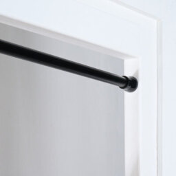 Ohs Shower Curtain Tension Pole Extendable Rod, Black - thumbnail 2