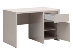 Arte Kaspian Desk 120Cm In Cashmere, Soft-Tone Modern Desk With Door, Shelf & Drawer - thumbnail 3