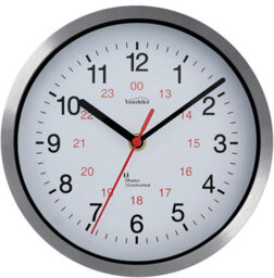 Youshiko Radio Controlled Wall Clock Premium Quality, Silver Bold Classic Design, Easy Read. - thumbnail 1