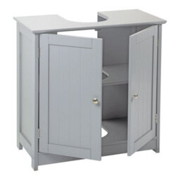 Taylor & Brown Under Sink Bathroom Cabinet Storage Cupboard Organiser Free Standing Wooden Storage Unit Basin With Shelf, Grey - thumbnail 5