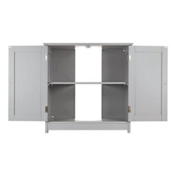 Taylor & Brown Under Sink Bathroom Cabinet Storage Cupboard Organiser Free Standing Wooden Storage Unit Basin With Shelf, Grey - thumbnail 8