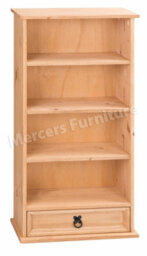 Multi-Purpose Wooden Bookcase , 4 Shelves And Drawer For Dvds, Books And Home Decor - thumbnail 3