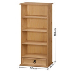 Multi-Purpose Wooden Bookcase , 4 Shelves And Drawer For Dvds, Books And Home Decor - thumbnail 2