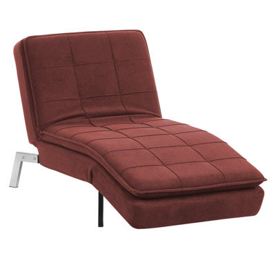 Beliani Chaise Longue Loiret Fabric Red - image 1