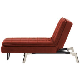 Beliani Chaise Longue Loiret Fabric Red - thumbnail 4