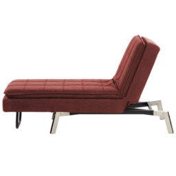 Beliani Chaise Longue Loiret Fabric Red - thumbnail 5