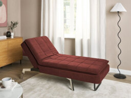 Beliani Chaise Longue Loiret Fabric Red - thumbnail 2