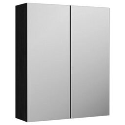 FNX Bathrooms Varo 600mm 2 Door Charcoal Black Wall Hung Mirror Cabinet - thumbnail 2
