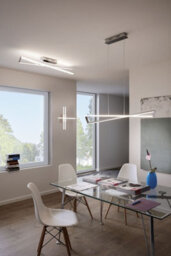 Elegant Flush Ceiling Light With Chrome Finish And Led Bulb - 18W Warm White Light Included - thumbnail 3