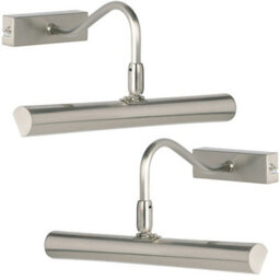 2 Pack Led Picture Wall Light 2.5W Warm White Satin Chrome Over Head Down Lamp - thumbnail 1