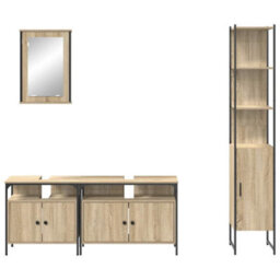 Walplus Bathroom Furniture Set 4 Pcs Sonoma Oak 33 X 33 X 185.5 Cm - thumbnail 9