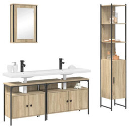 Walplus Bathroom Furniture Set 4 Pcs Sonoma Oak 33 X 33 X 185.5 Cm - thumbnail 3