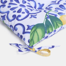 OHS Seat Pads 2 Garden Chairs Cover Ties Lemons Outdoor Cushions - thumbnail 8