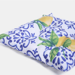 OHS Seat Pads 2 Garden Chairs Cover Ties Lemons Outdoor Cushions - thumbnail 9