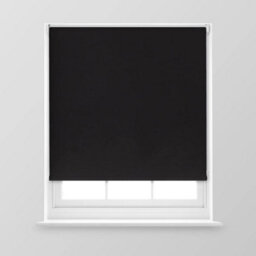 A.unique Home Premium Trimmable Thermal Blackout Roller Window Blind - 2Ft - Black - 60Cm (W) X 170Cm (L)