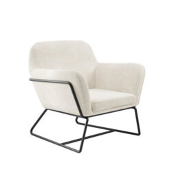 Wyld Haus Marseille Ivory Boucle Armchair With Gold Legs - thumbnail 3