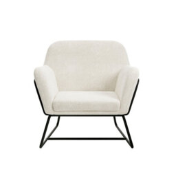 Wyld Haus Marseille Ivory Boucle Armchair With Gold Legs - thumbnail 2