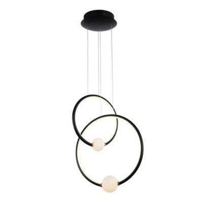 Luminosa Lighting Luminosa Modern Led Hanging Pendant Black, Pink, Warm White 3000K 2420Lm Dimmable