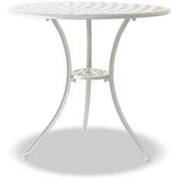 Centurion Supports Oshowa White Garden/patio Table And 4 Large Chairs Cast Aluminium Bistro Set - With Green Cushions - thumbnail 3