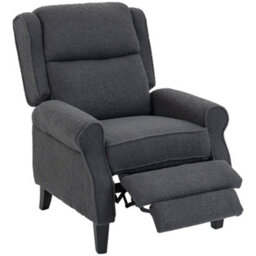 Homcom Recliner Armchair, Fabric Recliner Chair, Charcoal Grey - thumbnail 2