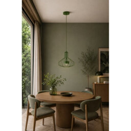 Luminosa Lighting Luminosa Axia Wire Frame Pendant Ceiling Light Green 1X Gx53 - thumbnail 2